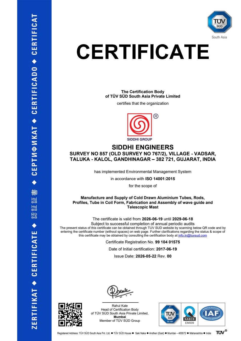 ISO 14001:2015 - Valid until 18 June 2029